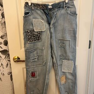 Stylish Women's Patchwork Jeans